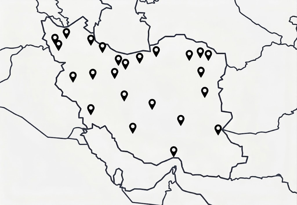 نقشه شعب تحویل فیزیکی گندم در ایران